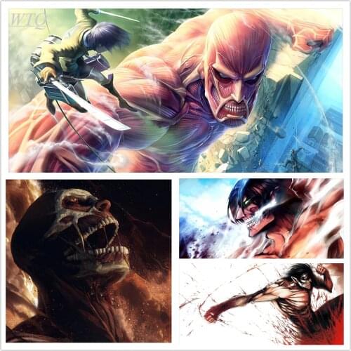 Retro Poster Anime Posters Attack on Titan Posters Wall Poster Canvas Painting Wall Decor Wall Art Picture Decoration Home Decor