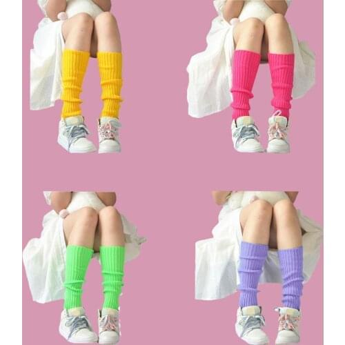 Multiple Colour Knit Warm Knee High Leg Sock Y2K Lolita JK Gothic Kawaii Cosplay Autumn Winter Comfortable Socks