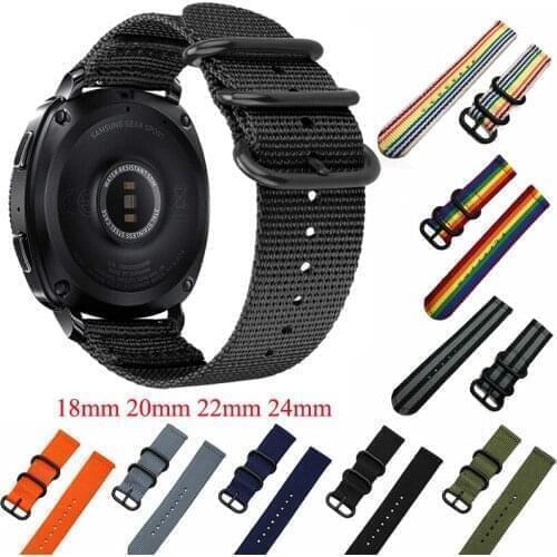 18mm 22mm 20mm Nato Strap For Samsung Galaxy Watch 3 46mm Active 2 Gear S3 watch band for Amazfit bip Huawei GT/2e Pro strap