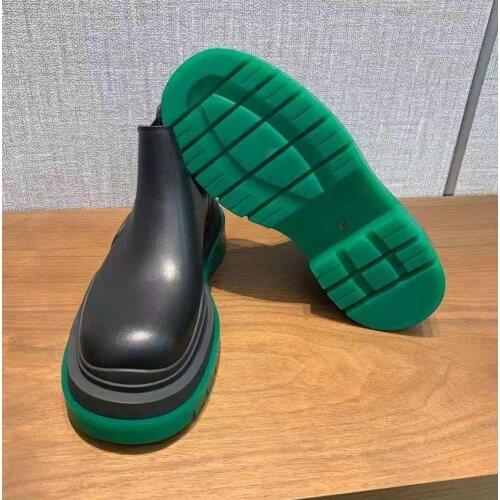 Luxury brand designer mens thick-soled short boots leather mens short boots fashion casual Chelsea fashion shoes women