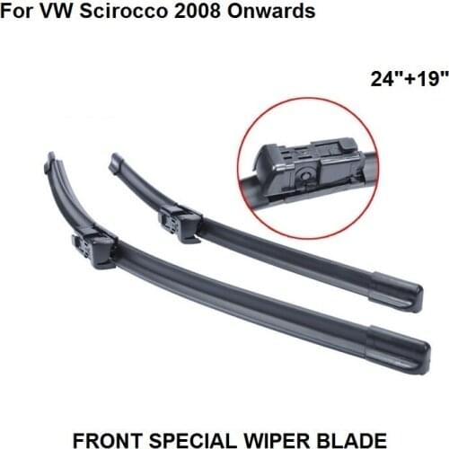 Wiper Blade For VW Scirocco 2008 Onwards 24''+19'' High Quality Popular Natural Rubber Clean Front Windshield