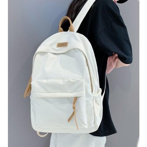Men Women Harajuku School Backpack Female Male Cool Waterproof Travel Bag Girl Boy Solid Color Backpack Ladies Student Bags Cute