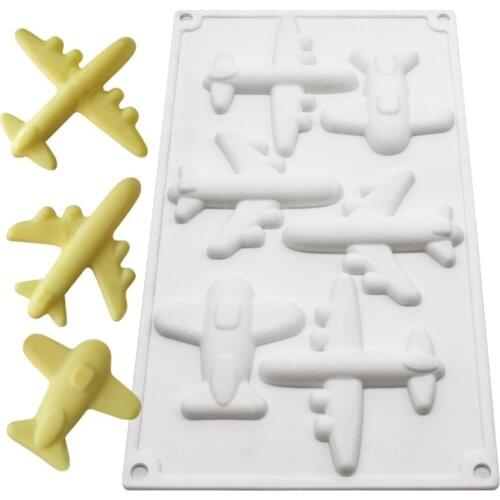 Six Plane Silicone Mold Cartoon Stereo Plane Chocolate Mold Cake Grinder Mousse Mold for Wholesale Drop Shipping