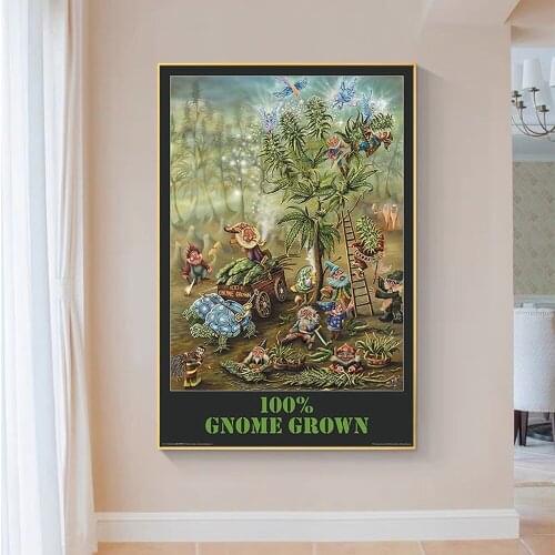 SP089 Silk Cloth Wall Poster Forest Gnomes Art Home Decoration Gift