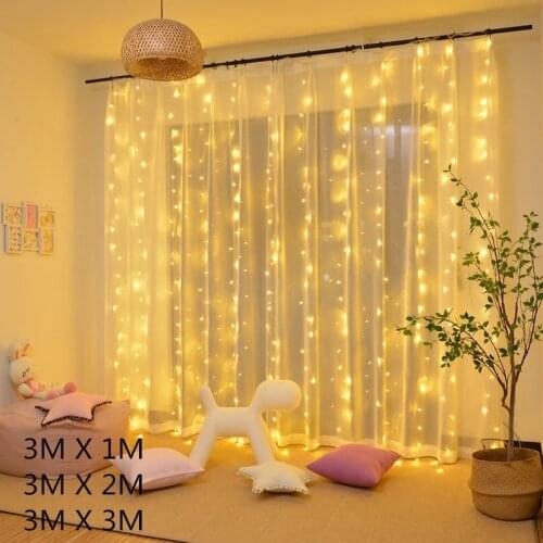 LED String Lights Christmas Decoration Remote Control USB Wedding Garland Curtain 3M Lamp Holiday For Bedroom Bulb Outdoor Fairy