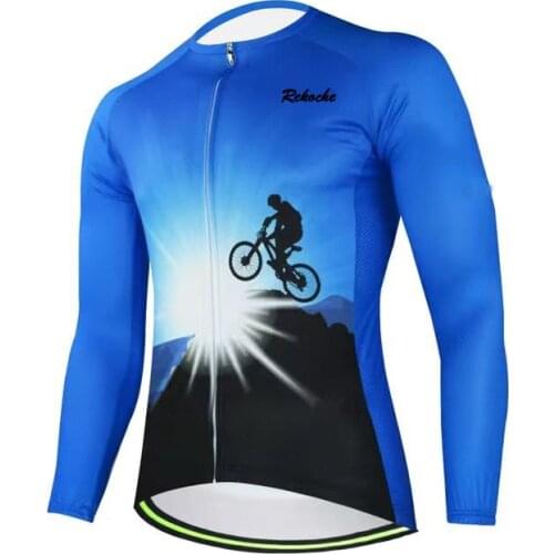 Spring and autumn mens cycling Sweatshirt long sleeve top bicycle pattern MTB downhill shirt road cycling team sportswear