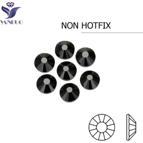 2000NoHF Jet All Sizes Rhinestones Rhinestones Non Hotfix Glitter Beauty For Nails Art Backpack DIY Design Decorations