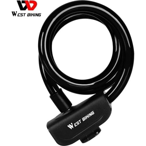 WEST BIKING Bicycle Cable Lock Outdoor Cycling Anti-theft Lock With Keys Steel Wire Security Bike Accessories 1.2M Bicycle Lock