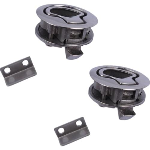 Boat Parts Accessories A Pair Boat 2'' Floor Latches Turning Lock Lift Handle Marine Stainless Steel