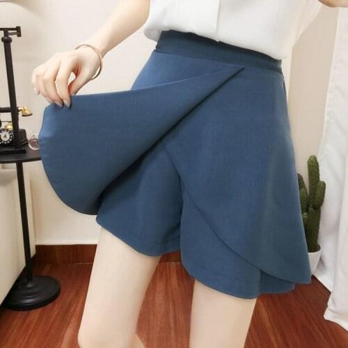 Woman Skirts Summer Dress Pants Loose plus Ruffled High Waist Skirt A- Line Shorts Women Mujer Faldas Saias Mulher