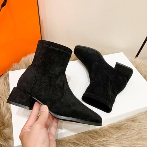 Smile Circle Ankle Boots Suede Leather Women Flat Platform Short Boots Ladies Shoes Fashion Autumn Winter Boots Patent Leather