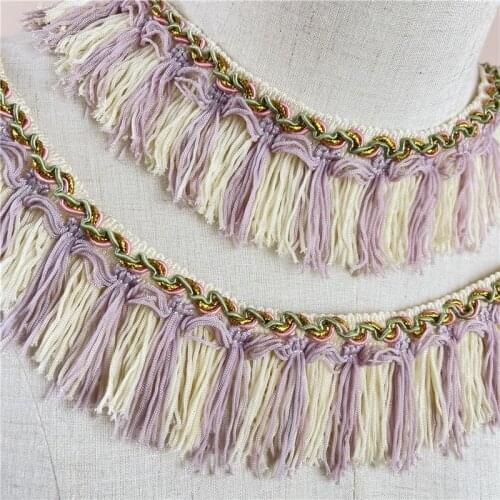 1M Cotton Tassel Lace Trims Fabric Colorful Ribbon Garment DIY Sewing Accessories Curtain Decoration Material Cord Craft