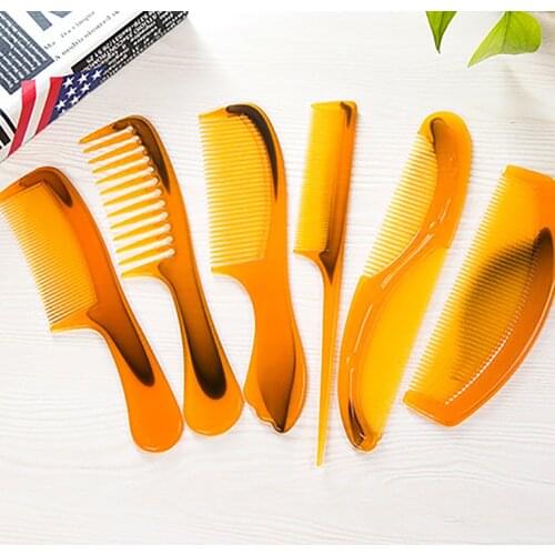 1pc Anti Static Wide Tooth Hair Comb Detangle Plastic Handle Wavy Curls Reduce Hair Loss Head Massager Salon Hair Styling Tools