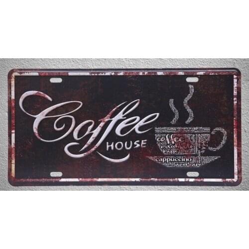 1 pc Coffee House cappuccino Italian Americano plaques shop store Tin Plates Signs wall Decoration Metal Art Vintage Poster