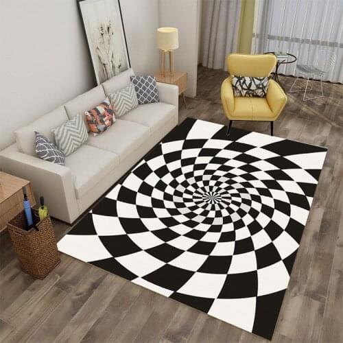 3D Carpet Area Rugs 3-Dimensional Design Floor Mat Non Slip Dining Room Bedroom Decor Geometric Rugs