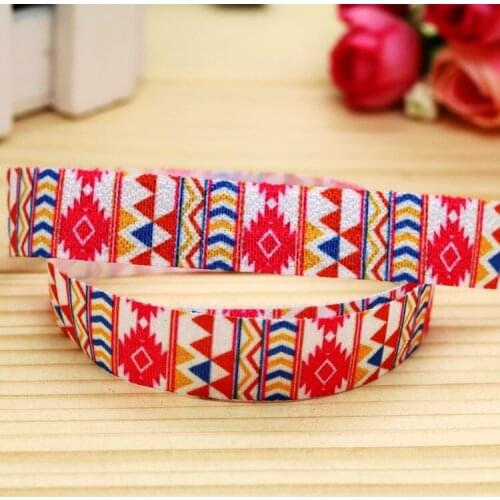 5/8'' Free shipping Fold Elastic FOE aztec printed headband headwear hairband diy decoration wholesale OEM P5470