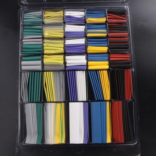 500PCS New Polyolefin 2:1 Heat Shrink Tubing Wire Cable Sleeving Wrap Tube Kit Electrical Equipment 10 Colors