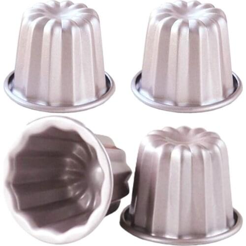 Nonstick Cannele Muffin Cup Kitchen Baking Dish No-Stick Baking Pan Cake Pan Round Large Muffin Bakeware Baking Tools