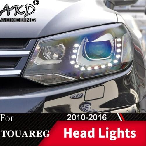 Head Lamp For Car VW Touareg 2010-2016 Touareg Headlights Fog Lights Day Running Light DRL H7 LED Bi Xenon Bulb Car Accessory