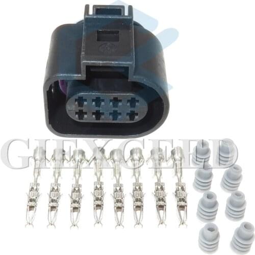 2 Sets 8 Pin 1J0 973 714 1.5mm Auto Waterproof Connector Car Radar Gearbox Wiring Harness Socket 1J0973714 For VW Audi