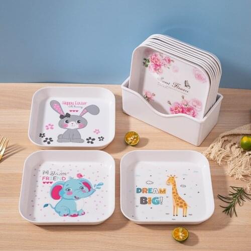 Small Bone Dish Melamine Seasoning Dish Multifunctional Snack Tray Home-made Bone Side Dish Cartoon Diversity Cake Dish 15cm