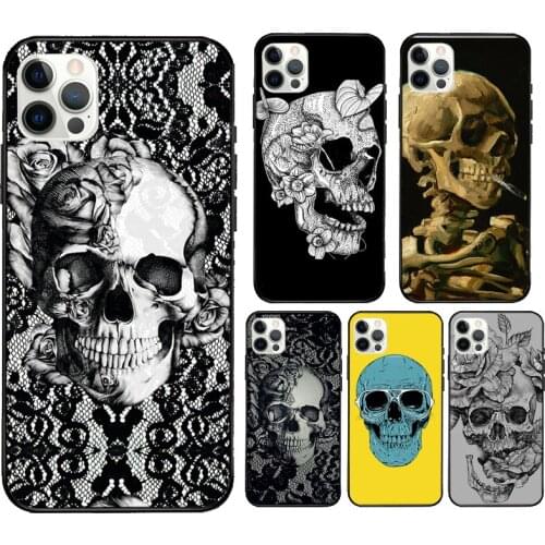 Gothic Skull Phone Case For iPhone 11 Pro Max 12 mini 6S 7 8 Plus X XS Max SE 2020 XR Cover Coque