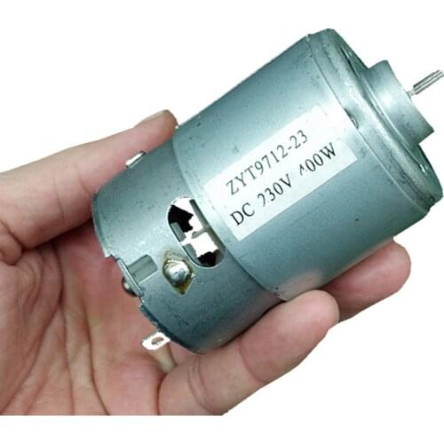 High Power Motor with Cooling Fan DC220V 400W Miniature Spindle Motor High Speed High Torque 9712 DC Motor, Output Shaft 4.5mm