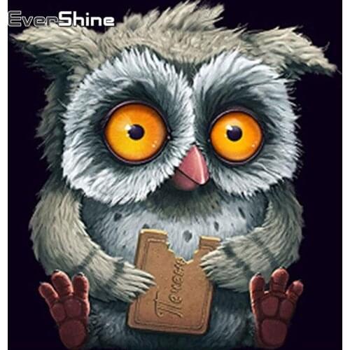 Evershine Diamond Painting Animals Owl Cartoon Full Drill Square Diamond Embroidery Cross Stitch Pictures Of Rhinestones Bead