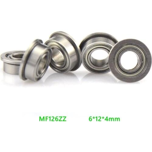 500pcs/lot Flange bearing MF126ZZ MF126 ZZ Z 6x12x4 mm double Shielded deep groove Ball Bearings Flanged 6*12*4mm