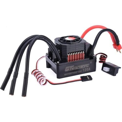 GTSKYTENRC Waterproof 120A ESC Electric Speed Controller for RC 1/8 RC Car 4076 4068 Brushless Motor