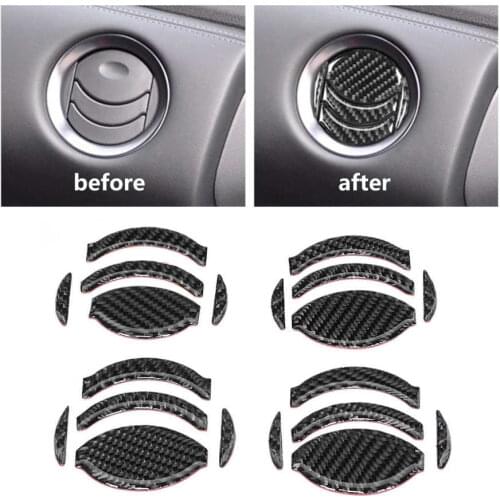 20pcs Central Air Outlet Trim Cover Kit Carbon Fiber Decoration Fit for Nissan GTR R35 2008 2009 2010 2011 2012 2013 2014-2016