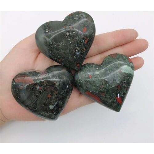 Beautiful 1pc Natural Big African BloodStone Heart Shaped Crystal Heart Gift Healing Polished Natural Quartz Crystals