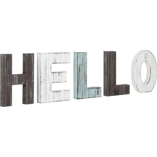 Creative wooden antique ENGLISH letter HELLO handmade wedding supplies