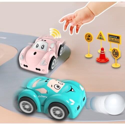 Lovely Cartoon Hand-controlled Induction Tracking Car Music Wireless Remote Control Gesture Sensor Following Car Kids Toys Gift