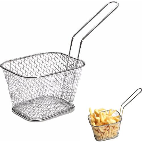 Mini French Deep Fryers Basket Net Mesh Fries Chip Kitchen Tool Stainless Steel Fryer Home Mini French Fries Baskets Strainer