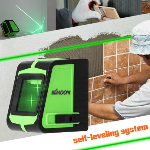 KKMOON Multifunctional 2 Lines Laser Level Large Window Leveling Tool with Sound Alarm Function for Tiling and Home Decoration