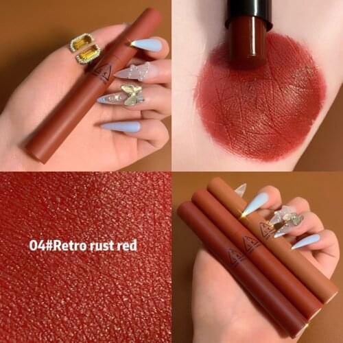 3pcs/set Matte Lipstick Set Lip Glaze Velvet Lipstick Non-stick Cup Waterproof Cosmetics Lasting Lipstick Pen Cosmetics TSLM2