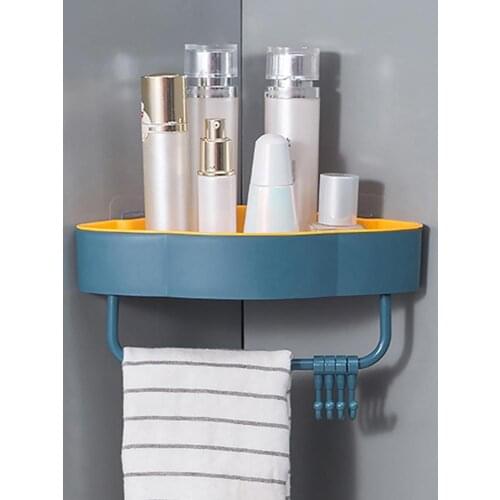 Kitchen Bathroom Wall Mount Triangle Shelf Storage Corner Rack Holder Organizer