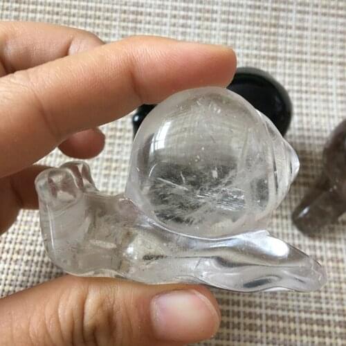 Natural stone carved snails quartz mineral crystals gemstones healing home decoration pedras para artesanato