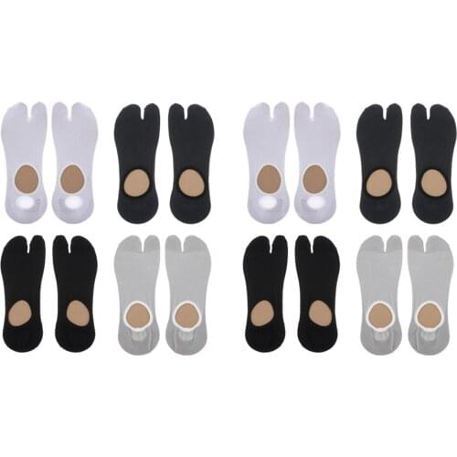 8 Pair Men Cotton Ankle 2 Toe -Flops Socks Antiskid Tabi Socks Free Size