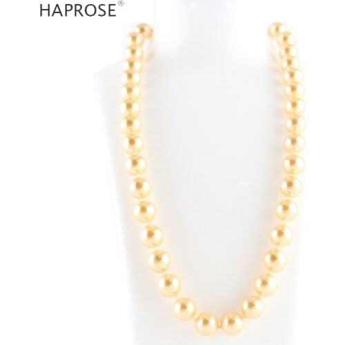 New Natural Pearl Necklace Woman Golden Wedding Necklace 48cm Womens Pearl Beads