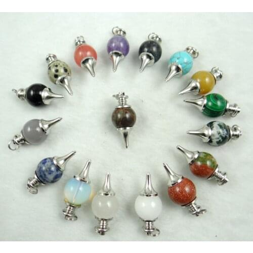 Wholesale Natural stone Quartz Crystal Turquoises lapis tiger eye Pendants Jewelry making necklace Accessories3pcs