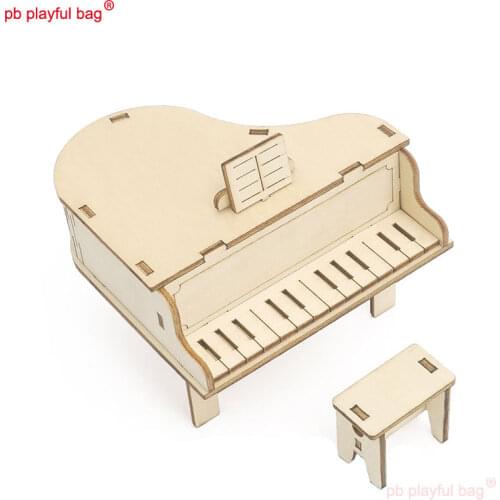 PB Playful Bag SETM education DIY piano music box model Creative Wooden assemble building block Childrens Toys gift UG66