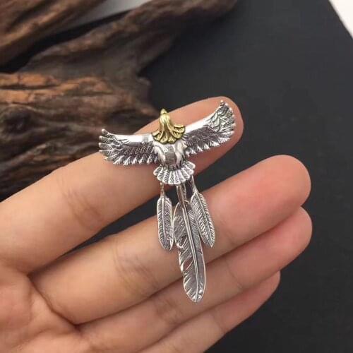 New Eagle Feather Pendant Real 925 sterling silver color Men Women Pendant Fit with Necklace or Bracelet Fine Vintage Jewelry