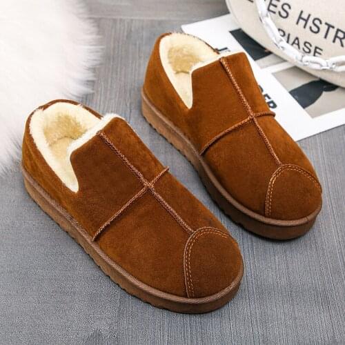 Casual Platform Short Boots New Winter Womens Flat Snow Boots for Women Female Slip on Flat Casual Plush Footwear Shoes Size 41