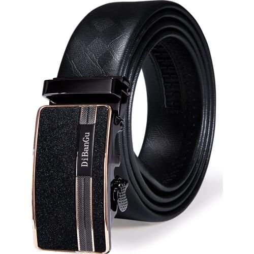 Men Luxury Belts Fashion Metal Formal Black Gold Strap Automatic Buckle Cowskin Genuine Leather Belt for Man Designer Barry.Wang
