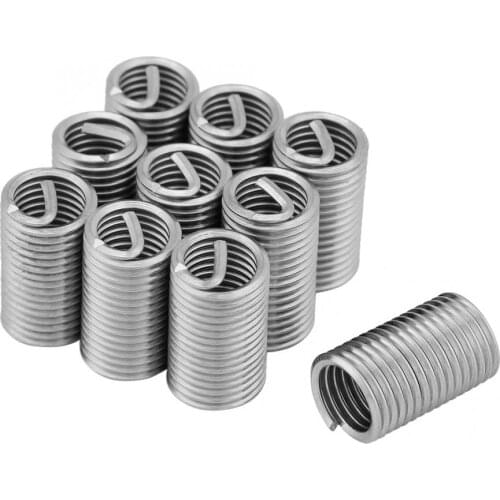 Wire Thread Repair Insert, 10 Pcs 304 Stainless Steel Wire Screw Sleeve Inserts Thread Repair Kit M8x1.25x3D Thread Insert