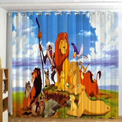 Disney cartoon curtain lion king gift curtain custom curtains for living room blackout curtains rideaux pour le salon