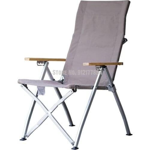 Adjustable angle aluminum alloy folding chair outdoor large fishing chair siesta camping recliner