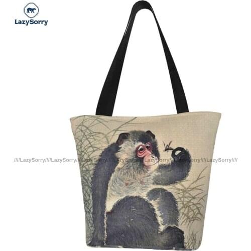Monkey Shopping Bag School Cloth Handbags Student Bulk Reusable Bags